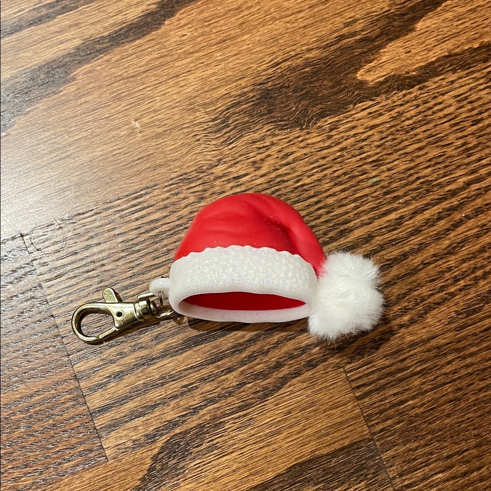 Santa Hat Hand Sanitizer Keychain Accessory